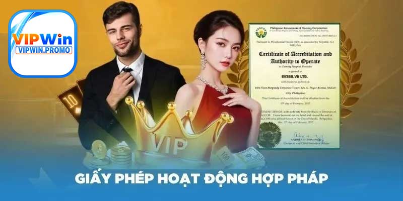 Giấy phép hoạt động tại Vipwin